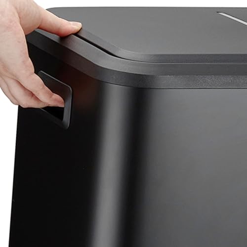 Caneca de basura rectangular negra de 30L con doble compartimento miniatura 7