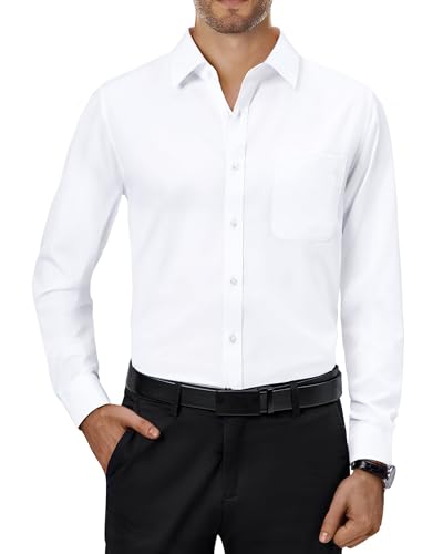 J.VER Men's Long Sleeve Shirts 4-Way Stretch Wrinkle Free Formal Dress Shirt Business Casual Wedding Work Button Down Shirts with Pocket - Image 3