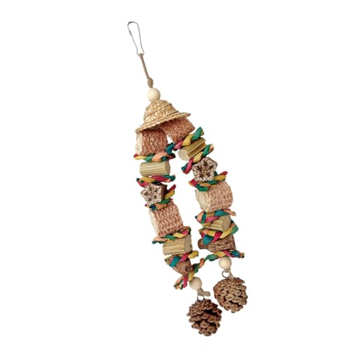 Juguete masticable para mascotas, hierba natural, mazorca de maíz de madera para cacatúa, cacatúa, cacatúas, juguete de molienda de dientes para jaula de pájaros