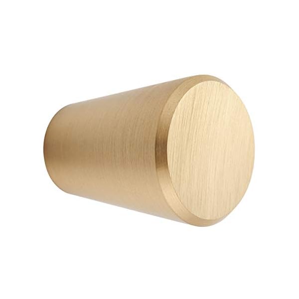 DOKOT 10 Stück Solide Messing Schrankknöpfe Schubladenknöpfe Kupfer Dekorative Möbelknöpfe Möbelgriff Gold Kegel 20mm – Bild 3