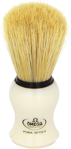 Omega #10066 Shaving Brush Mock Ivory Handle