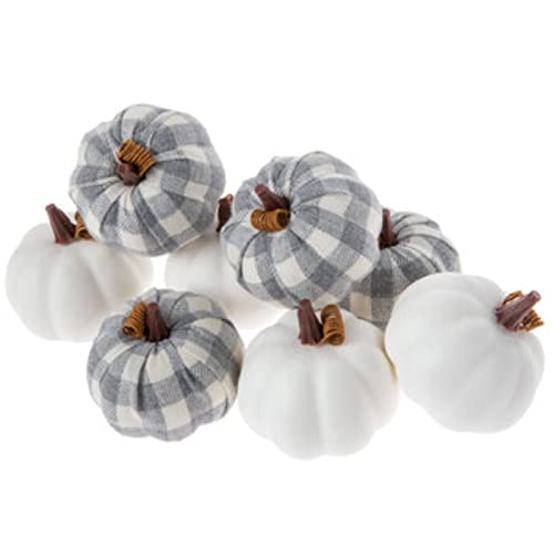 Hobby Lobby Gray & White Buffalo Check Pumpkins, Fall, Thanksgiving
