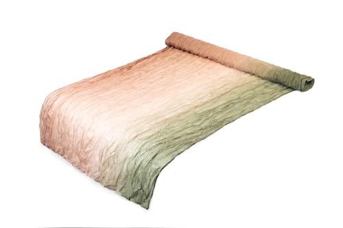 Multi Color Fade Cheesecloth Table Runner- These Boho, Natural, Light Cheesecloth Runners are The Perfect Item for Your Wedding, Shower, Party or Special Occasion. (Sage Green to Dusty Pink Fade)