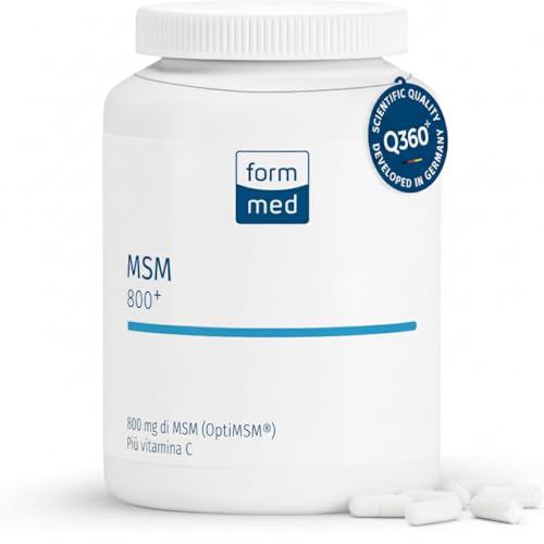 FormMed MSM 800+ | 90 capsule – 800 mg di metilsulfonilmetano ad alta purezza (OptiMSM) per capsula – Articolazioni, Anti-invecchiamento, Infiammazione – più Vitamina C – Vegano