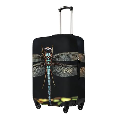 Travel Luggage Cover Elastic Anti-Scratch Suitcase Protector Washable Travel Suitcase Cover Dragonfly Black Luggage Protector Fits 18-32 Inch Suitcase2