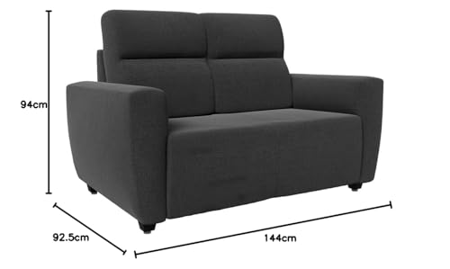 Image of Wakefit 2 Seater Sofa Set | 3 Year Warranty | Wooden Sofa for Living Room - Belize (Reflection: Charcoal Grey)