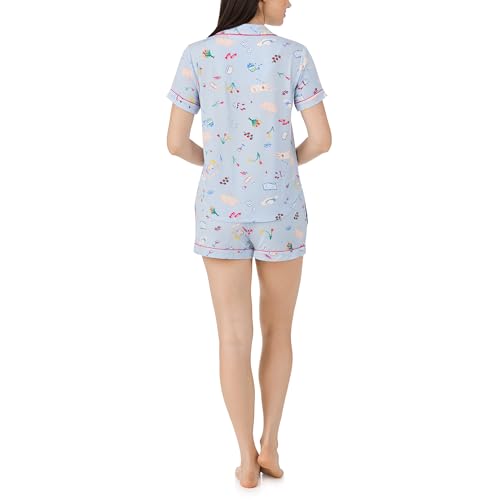 Image of kate spade new york Short Sleeve Knit Shorty Pj Set