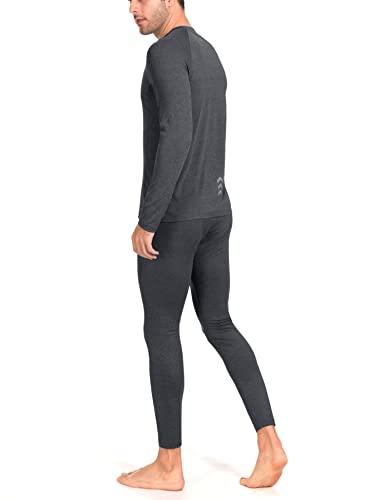 Little Donkey Andy Men's Thermal Underwear Set Performance Base Layer Wicking Active Long Johns Top & Bottom with Fly4