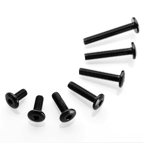 Pack of 20 M6 x 16 Flat Head Screws Hexagon Socket Stainless Steel A2 V2A Full Thread Black Oxide with Hex Key - Image 4