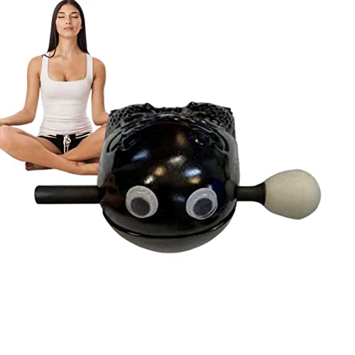 Zen budista de madera - Instrumento budista Tambor de pescado de madera con ojos pequeños,Tambor budista Zen Block, instrumento de percusión para herramientas de meditación, percusión de música Vesone