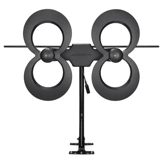 Antennas Direct ClearStream 4MAX UHF VHF Indoor Outdoor TV Antenna, Multi-Directional, 70+ Mile Range, 4K 8K UHD, NEXTGEN TV – w/ 20-inch Mast (Black)