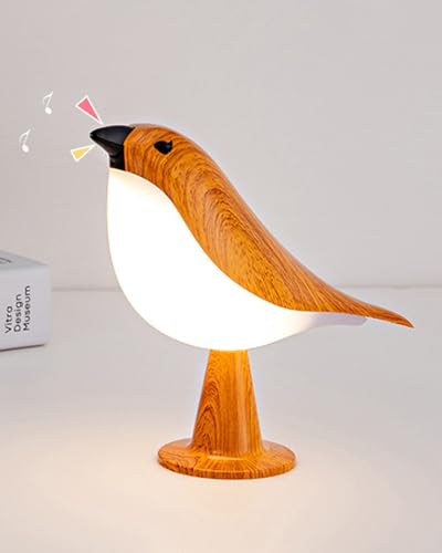 Lampe de table rechargeable en forme d'oiseau, 2600 mAh, lampe à oiseaux tactile et télécommande, sans fil, veilleuse à intensité variable en continu,...