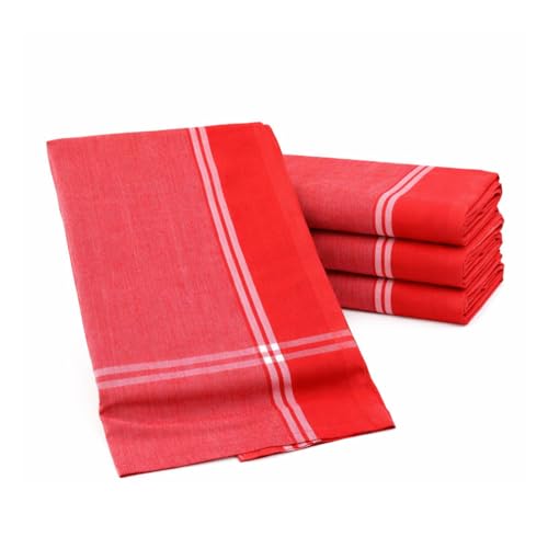 JETHIYA 100% Cotton Red Gamcha Towel | Suitable for Puja & Religious Functions | Lal Rang Pooja Gamcha | Soft, Light & Quick Drying | 1x4 Attached Piece | Pack of Total 4 Piece (4, Size 30x60 Inch)