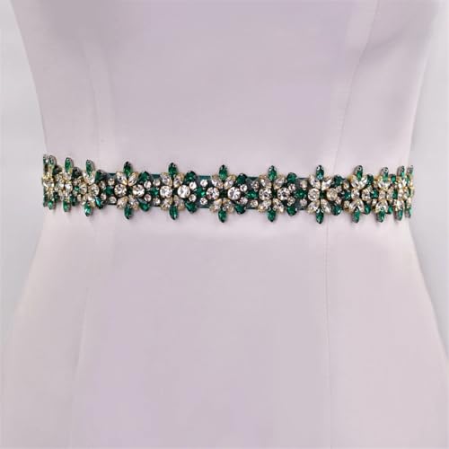 Women's Handmade Rhinestone Bridal Belt Blue Ribbon Wedding Belt Formal Dress Accessories4