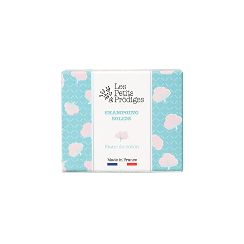 Shampoing Solide Fleur de Coton 100% Naturel - Tous Types de Cheveux - Fabriqué en France - Respect du Cuir Chevelu - Non Testé sur Animaux - Emballage Recyclable - LES PETITS PRODIGES Cover