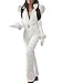 Minetom Combinaison de Ski Femme Fille Hiver Chaud Peluche Capuche Overall Neige Extérieur Sports Pantalon Ski Suit Imperméable Jumpsuit Blanc 44