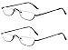 Viseng 2 Pairs Half Frame Reading Glasses for Women Men Slim Half Moon Lens Readers Metal Semi Rimless eyewear +2.0