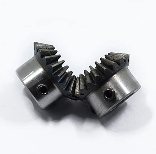 Image of 2 Pcs 1M 20 Teeth 5 /6 /8 /10mm Shaft Hole Tapered Bevel Gear 1:1# 45 Steel 1 Module 90 Degree Steering Gear with M5 Fixing Hole (10 mm)