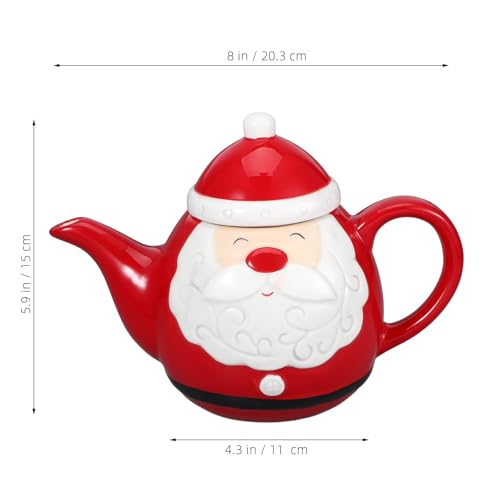 Tetera de cerámica IMIKEYA de Papá Noel (580ml) ideal para servir bebidas en Navidad 3