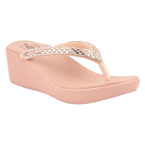 Image of Medifeet Slip-On Wedges Sandals II Rhinestones and Crystals Sandals II Cushion Fashion Sandals For Women's