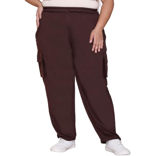 Image of White Moon Plus Size Women's 4 Pocket Cargo Joggers for Gym - Comfortable Track Pants for Women, Cotton Jogger, Ideal Track Pants for Women, Cargo Joggers for Everyday Wear (Pack of 2)