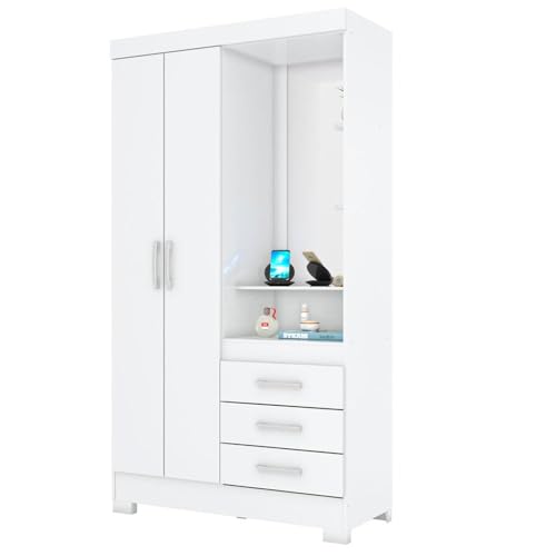 Guarda Roupa Solteiro 02 Portas 03 Gavetas B64 Briz