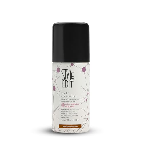 Root Touch Up Spray for Medium Brown Hair by Style Edit | Gray Hair Coverage and Temporary Dye | 0.75 oz Travel Size