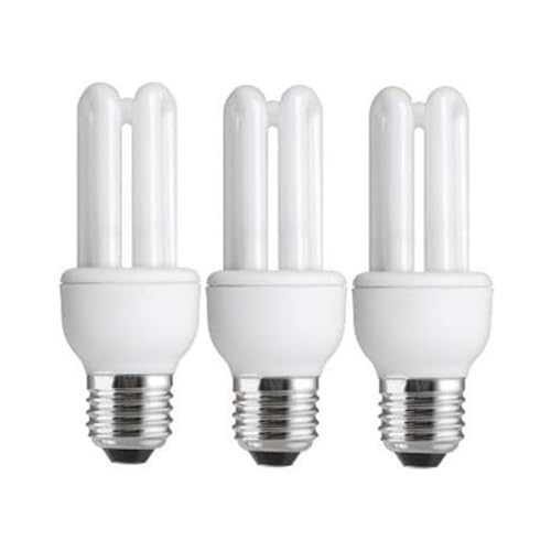 Lampwise 3 x Energy Saving 11W (=54W-60W) E27 ES CFL Light Bulbs, Edison Screw, 535 Lumen, 10 Years, 827 2700K Warm White