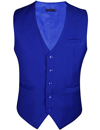Image of Enlision Men's Suit Vest Business Formal Dress Waistcoat Solid Color Vest for Suit or Tuxedo