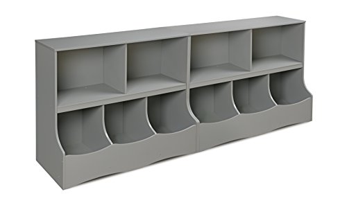 Multi-Bin Storage Organization 2 Shelf And 3 Bin Cubby Unit #TOP2