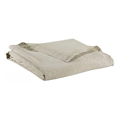 VIVARAISE Drap Plat stonewashed en lin naturel 240 x 300 cm