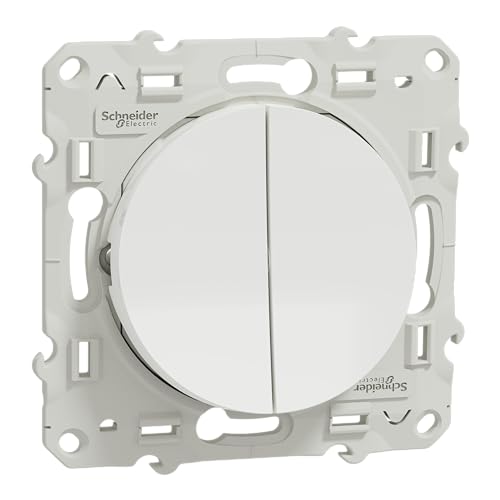 Schneider Electric - Odace, double va-et-vient Blanc, connexion rapide, à vis - S520214