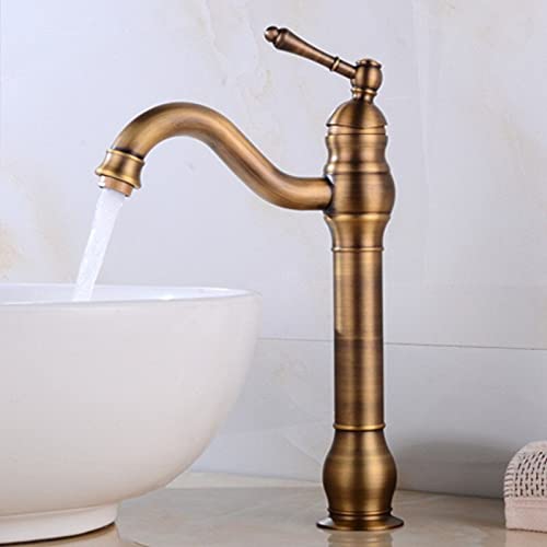 Mitigeur robinet d'évier chaud et froid pour lavabo rétro en bronze