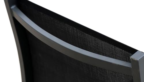 METRO Professional Silla de Jardín con Reposabrazos Brindisi, Aluminio/Tejido Sintético, Apilable, para Exterior, Gris Oscuro - imagen 4