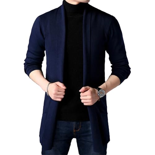 Wjnvfioo Men Thin Knitted Cardigan Sweater Spring Autumn Solid Sweater Long Sleeved Slim Fit Cardigan Sweater