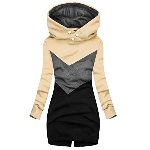 Pianshanzi UNE Long Capuche Manches Haut avec Fauteuil Roulant Sweatshirts Veste de Survêtement Femme Grandes Tailles, beige, XXXL