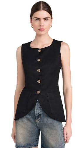 English Factory Women's Linen Waistcoat Top - Main Image