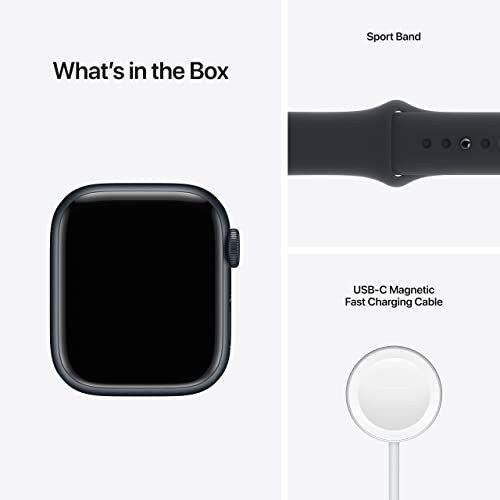 31zHMHimSSL Apple Watch Series 7 GPS + Cellular, 41mm Midnight Aluminum Case with Midnight Sport Band - Regular (Renewed) - Image 6