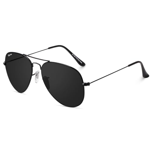 Image of GYNK Men's Aviator Sunglasses | Toughened Glass Lens | UV400 Protection | Lightweight Metal Frame Pilot Sunglasses for Driving, Travel, Outdoor Activities & Daily Wear