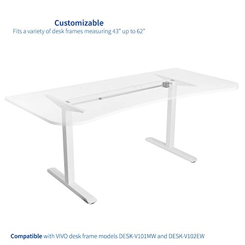 image for VIVO White 63 x 32 inch Universal Table Top for Standard and Sit to St