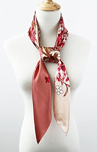 Image of Women's 35 inch Satin Square Silk Like Hair Scarves and Wraps Headscarf for Sleeping | Silk Feel Neckerchief, Hair Scarf, Fashion Bandana, Headscarf, Headband, Hair Wrap Sleeping, Daily Fashion Styling