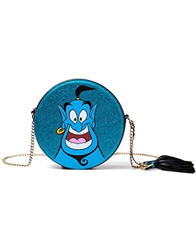 Bioworld Disney Aladdin Glitter Genie Round Shaped Shoulder Bag With Chain Shoulder Strap Mochila...