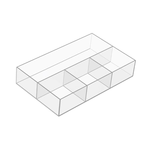 JessLab Organizador Acrílico para Cajón, Caja de Almacenaje Transparente, Organizador de Maquillaje Duradero y Elegante para Tocador, Labiales, Brochas, Joyería (1 Pack)