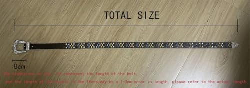 Men Women's Western Belt Rhinestone Embedding Decorative Pu Wide Belt4