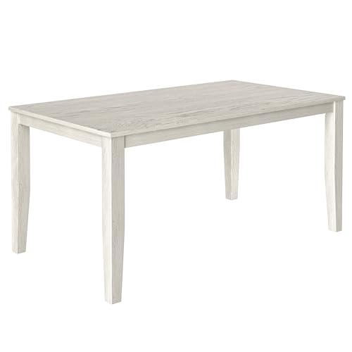 Peatuk 63'' Solid Wood Dining Table for 6, Farmhouse Kitchen Table for Kitchen, Dining Room, Restaurant, Natural Eco-Friendly, Washed Gray