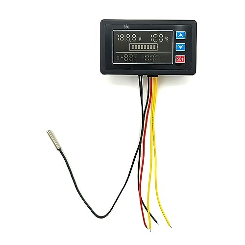 Medidor de voltaje y capacidad de batería de litio impermeable con sensor de temperatura 4