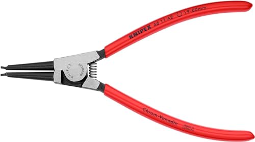 Image of Knipex 46 11 A2 SB Circlip Pliers for external circlips 19-60mm in blister packaging | For External Circlips on Shafts Self-Service Card with Plastic Coating