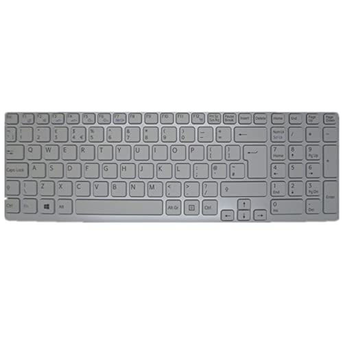 Advanced Durable Compatible with Sony SVE151 2GCXS HCXS KCXS MPXS NCXB 3APXS BCXS JCXW KCXS MCXB XS XW RCXB TCXW Black White Pink US RU UK FR laptop keyboard Replacement spares (Color : White UK)