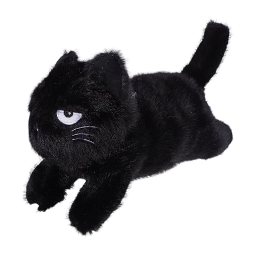 Peluche chat noir réaliste coussin doux BESTonZON pour décoration intérieure