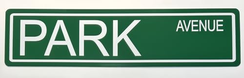 PARK AVENUE Metal Street Sign 6x24 Manhattan Bronx New York City Madison Lexington Wealth Luxury Real Estate Landmarks Bar Garage Man Cave Wall Art Gift